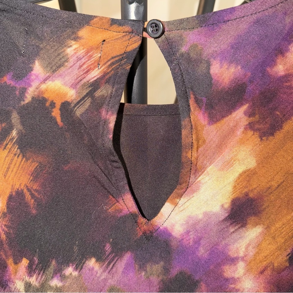 Cloth & Stone Abstract Maxi Dress Sheer Sleeve Fall Boho NWT Size S - Picture 4 of 8